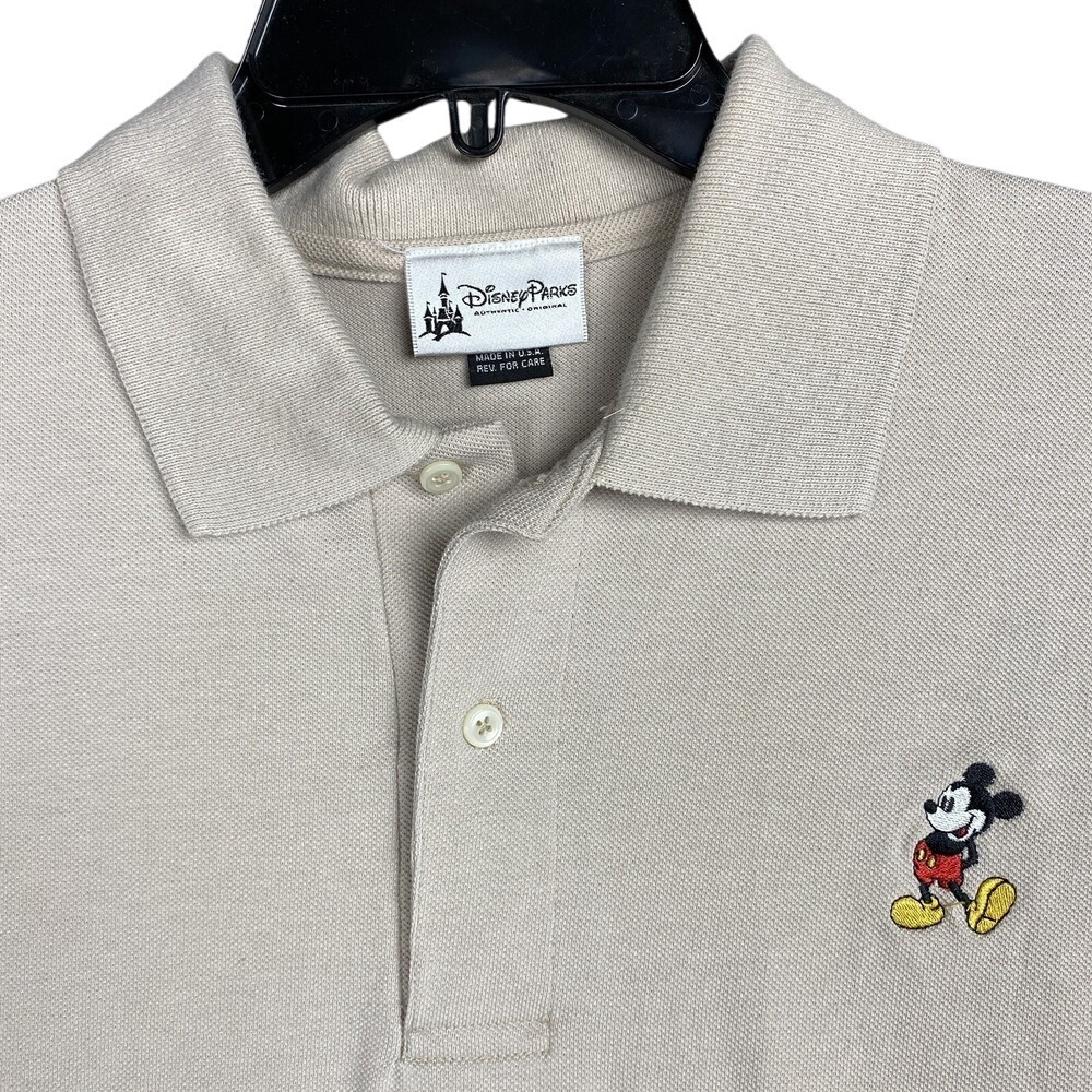 Vintage 90s Disney Parks Mickey Mouse Polo Shirt M‎ Embroidered Classic Made USA